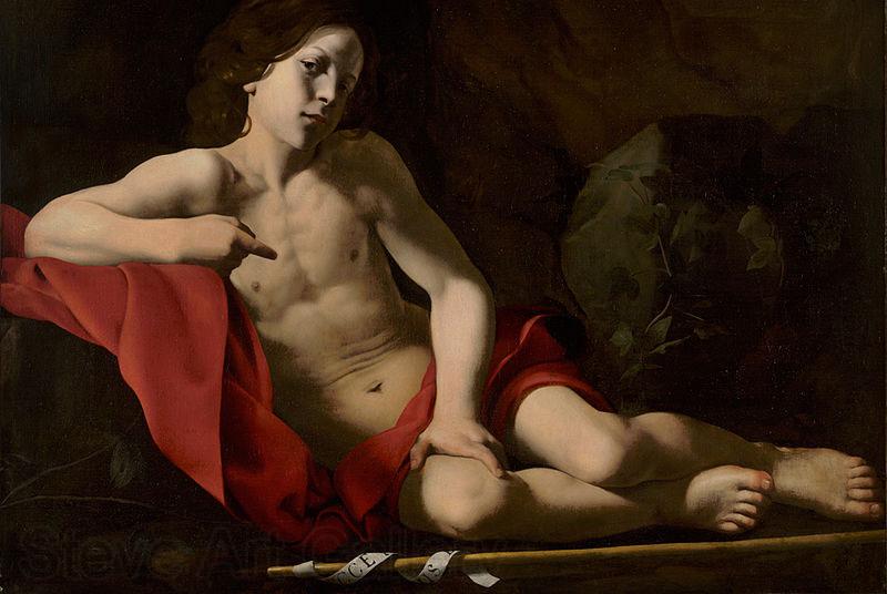 unknow artist The Young Saint John in the Wilderness oil on canvas painting by Giovanni Battista Caracciolo